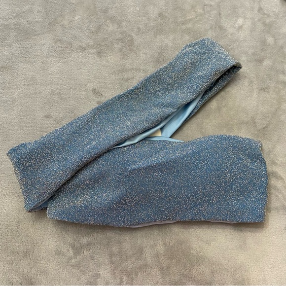 New! Baobab goa top glossy blue bikini top one shoulder 24317 - Picture 4 of 8